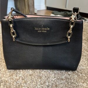 Kate Spade Black Shoulder Bag with Gold Chain